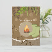 Rustic Camping Party Invitations d'anniversaire (Debout devant)