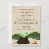 Rustic Camping Wedding Invitations Kaart (Voorkant)