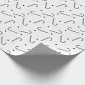 Rustic Candy Cane Pattern Kerstmis Cadeaupapier (Hoek)