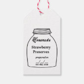 Rustic Canning Jar Label aardbei Cadeaulabel (Voorkant)