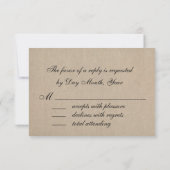 Rustic Canvas Wedding RSVP Monogram Kaart (Achterkant)