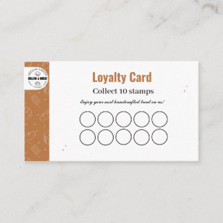 Rustic Caramel Bakery Loyalty Stamp Card Visitekaartje