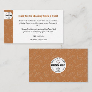 Rustic Caramel Bakery Thank You Card Visitekaartje