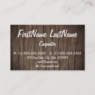 Rustic Carpenter / Woodworkprofielkaart Visitekaartje