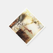 Rustic Carved Tree & String Lights Country Wedding Servet (Hoek)