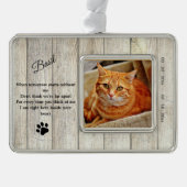 Rustic Cat Memorial Photo Quote Ornament (Voorkant)