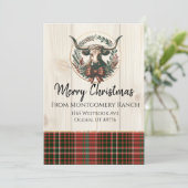 Rustic Cattle Ranch Kerstmis Kaart (Staand voorkant)