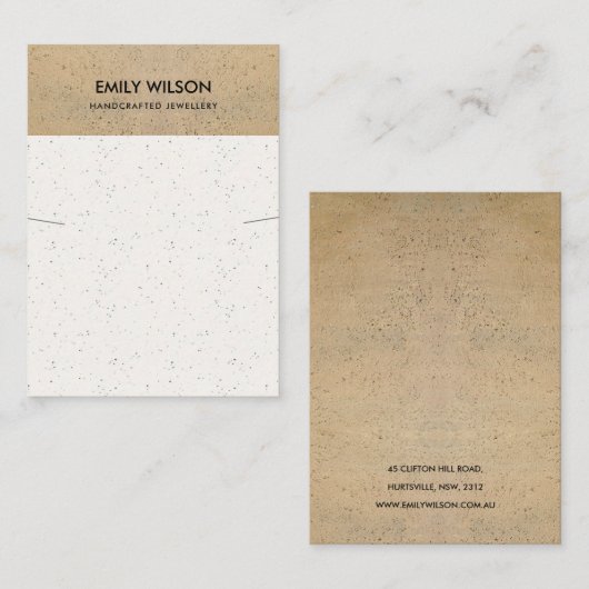 RUSTIC CCERAMIC TERRACOTTA TEXTURE KETTING DISPLAY VISITEKAARTJE (Voorkant / Achterkant)