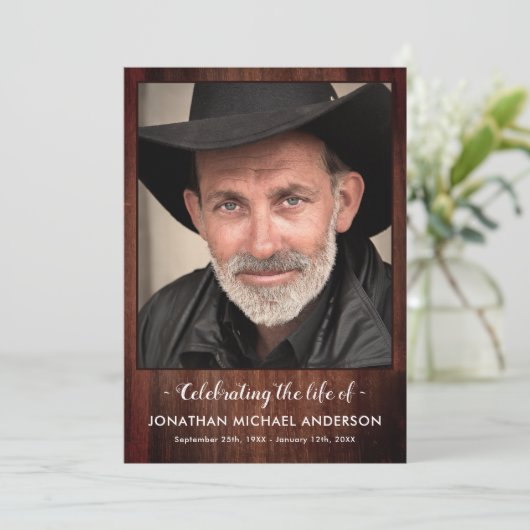 Rustic Celebration of Life Memorial Funeral Progra Programma (Staand voorkant)