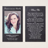 Rustic Celebration of Life Memorial Prayer Kaart (Voorkant /achterkant)