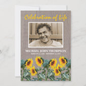 Rustic Celebration of Life | Zonnebloemen Kaart (Voorkant)