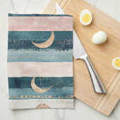 Rustic Celestial Stripe Moon Sun Earthy (10) Theedoek (Quarter Fold)