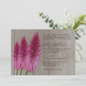 Rustic Celosia Wedding Invitations Kaart (Staand voorkant)