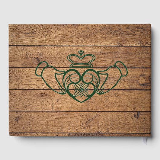 Rustic Celtic Claddagh Mariage livre d'hôte (Verso)