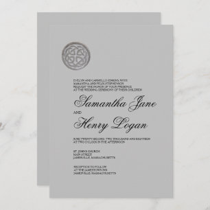Rustic Celtic Knot Minimalist Wedding Invitation Kaart