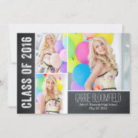 Rustic Chalk Afstuderen Aankondiging/Uitnodiging