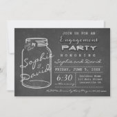Rustic Chalk Mason Jar Invitation de la partie d'e (Devant)