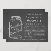 Rustic Chalk Mason Jar Invitation de la partie d'e (Devant / Derrière)