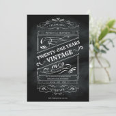 Rustic Chalkboard 21st Birthday Man  Kaart (Staand voorkant)