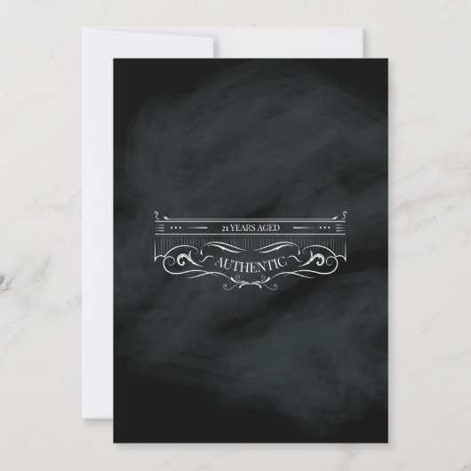 Rustic Chalkboard 21st Birthday Man  Kaart (Achterkant)