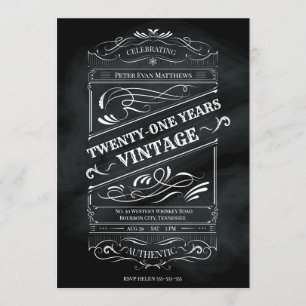 Rustic Chalkboard 21st Birthday Man  Kaart