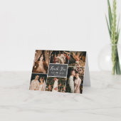 Rustic Chalkboard 6 Foto Collage Wedding Bedankkaart (Voorkant)