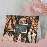Rustic Chalkboard 6 Photo Collage Mariage Merci<br><div class="desc">Carte pliée de Merci de montage multi-photo Mariage moderne et rustique. Élégant modèle carte de remerciements mariage avec six (6) photo sur le devant et une (1) photo à l'intérieur. Avec le texte "merci" dans une tourbillonnant police de script de calligraphie en blanc sur le tableau noir ou gris foncé...</div>