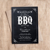 Rustic Chalkboard Anniversaire Fête BBQ Invitation