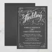 Rustic Chalkboard Art Wedding Invitations Kaart (Voorkant / Achterkant)