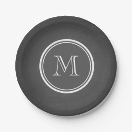 Rustic Chalkboard Background Monogram Papieren Bordje