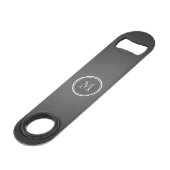 Rustic Chalkboard Background Monogram Speed Flessenopener (Achterkant Gekanteld)