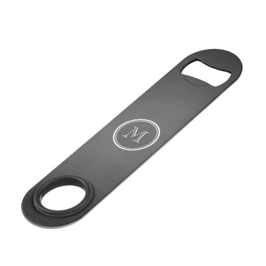 Rustic Chalkboard Background Monogram Speed Flessenopener (Achterkant Gekanteld)