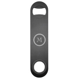 Rustic Chalkboard Background Monogram Speed Flessenopener