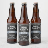 Rustic Chalkboard Backyard Afstuderen BBQ Party Bier Etiket (Flessen)