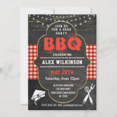 Rustic Chalkboard BBQ Party Afstuderen Foto Kaart (Voorkant)