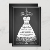 Rustic Chalkboard Bridal Shower Invitation Kaart (Voorkant / Achterkant)