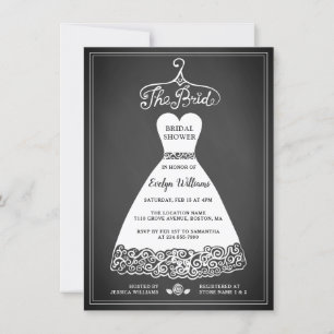 Rustic Chalkboard Bridal Shower Invitation Kaart