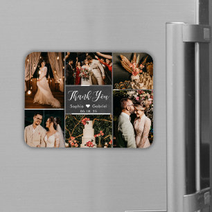 Rustic Chalkboard Collage Wedding Bedankt Magnet Magneet