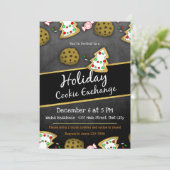 Rustic Chalkboard Cookie Exchange Invitation (Debout devant)