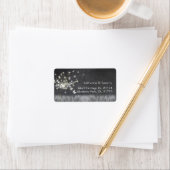 Rustic Chalkboard Dandelion Wedding Address Etiket (Insitu)