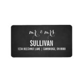 Rustic Chalkboard de heer & Mrs Script-Adresetiket Etiket (Voorkant)