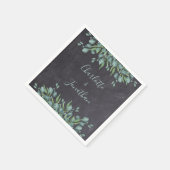 Rustic Chalkboard Eucalyptus Greenery Wedding Servet (Hoek)