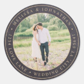 Rustic Chalkboard-fotolabel Ronde Sticker (Voorkant)