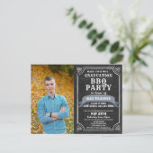 Rustic Chalkboard Graduation BBQ Party Invitation (Debout devant)
