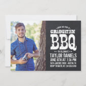 Rustic Chalkboard Graduation Photo BBQ Invitation (Devant)