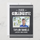 Rustic Chalkboard Graduation Photo BBQ Invitation (Devant)