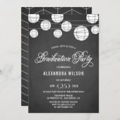Rustic Chalkboard Hanging Lantern Afstuderen Kaart (Voorkant / Achterkant)