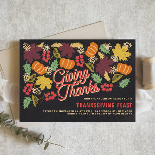 Rustic Chalkboard Herfst Harvest Thanksgiving Part Kaart