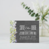 Rustic Chalkboard Hydrangea Wedding Save the Date Aankondigingskaart (Staand voorkant)