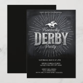 Rustic Chalkboard Kentucky Derby Party Invitation (Devant / Derrière)